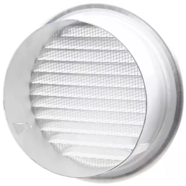 Rejilla de ventilación metálica redonda incl. manguito de montaje Ø 180 mm aluminio - DWRA180S