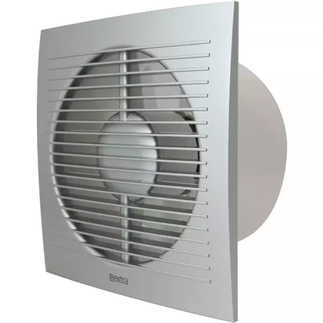 Extractor de baño Ø 100 mm plateado con temporizador - estándar EE100TS