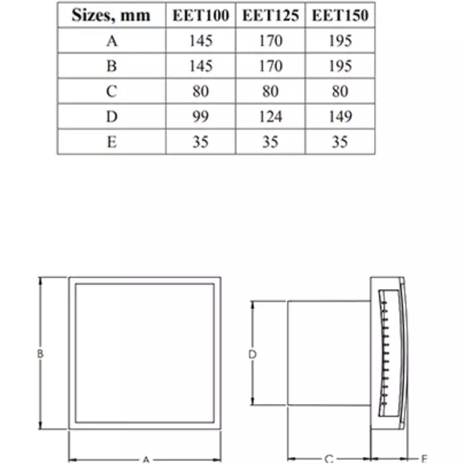 Extractor de baño Ø 100 mm dorado - Design T100G