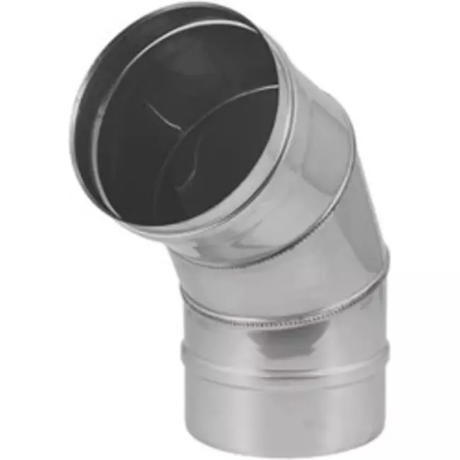 Tubo de estufa Ø 550 mm acero inoxidable pared simple curvatura 60º