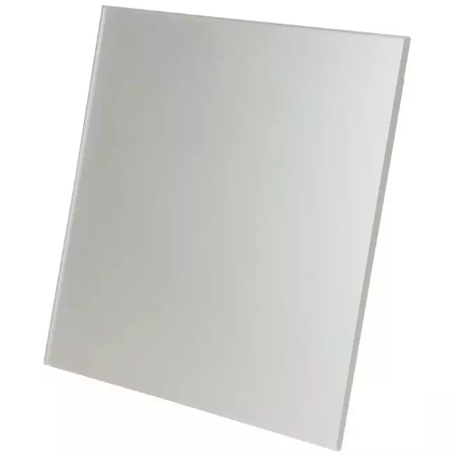 Extractor de baño de Ø 100 mm con temporizador y retardo de encendido - frontal de cristal en plata satinada