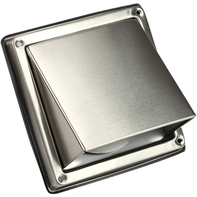 Rejilla frontal de acero inoxidable de 100 mm con compuerta antirretorno de entrada alta - EL-SS-BD100 SS