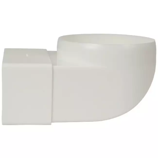 Codo vertical rectangular de plástico 90º Ø 100 mm 110x55 mm - KLD