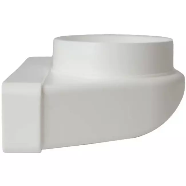 Codo vertical rectangular de plástico 90º Ø 100 mm 220x55 mm - KLD25-100