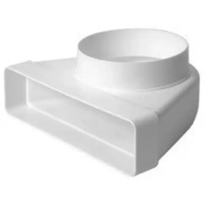 Plástico rectangular codo vertical 90° Ø125mm - 220x90mm KLD29-125