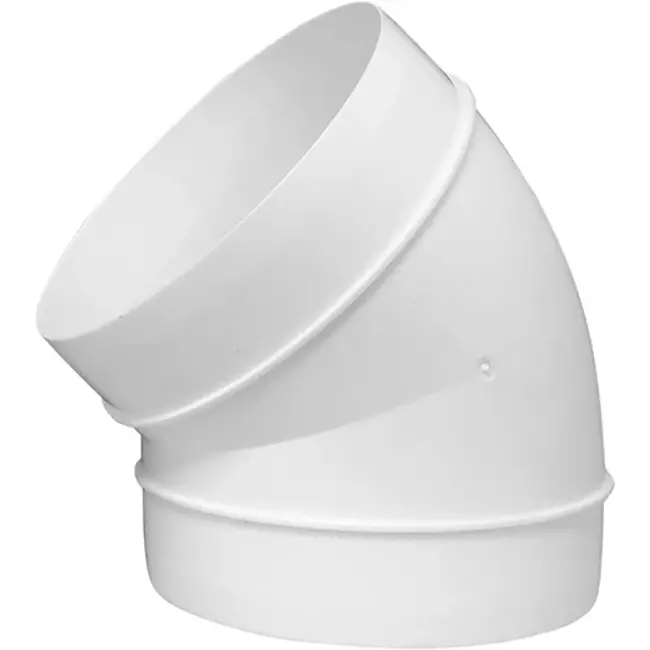 Codo redondo de plástico 45º diámetro: 125 mm AL125-45