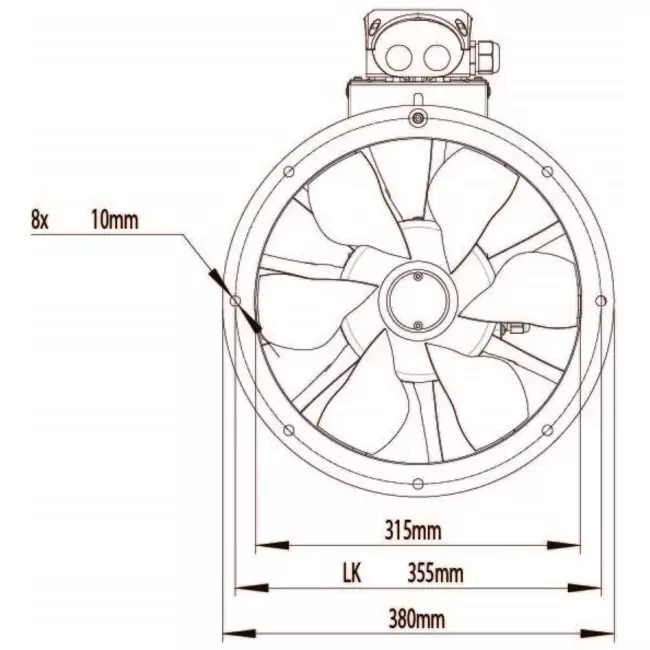 Ventilador axial de conducto 315mm - AL 315 D2 01