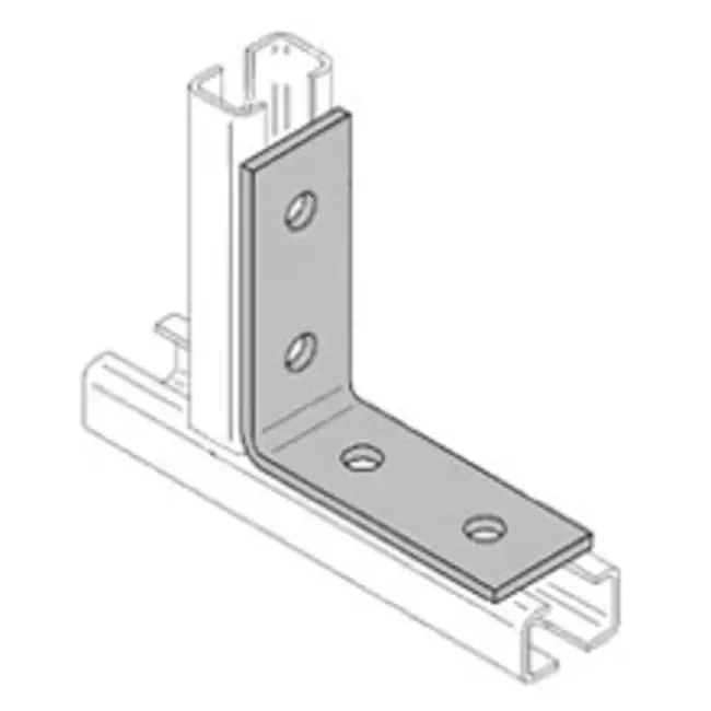 Ángulo 35/36 90 grados 4 agujeros (Ø10,5mm) galvanizados para carril de suspensión