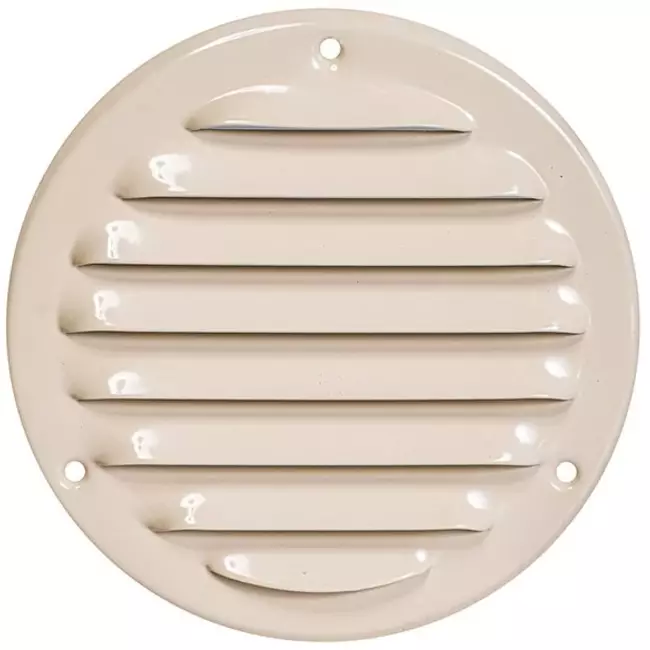 Rejilla de ventilación metálica redonda 100 mm beige - MR100Y - RAL1015