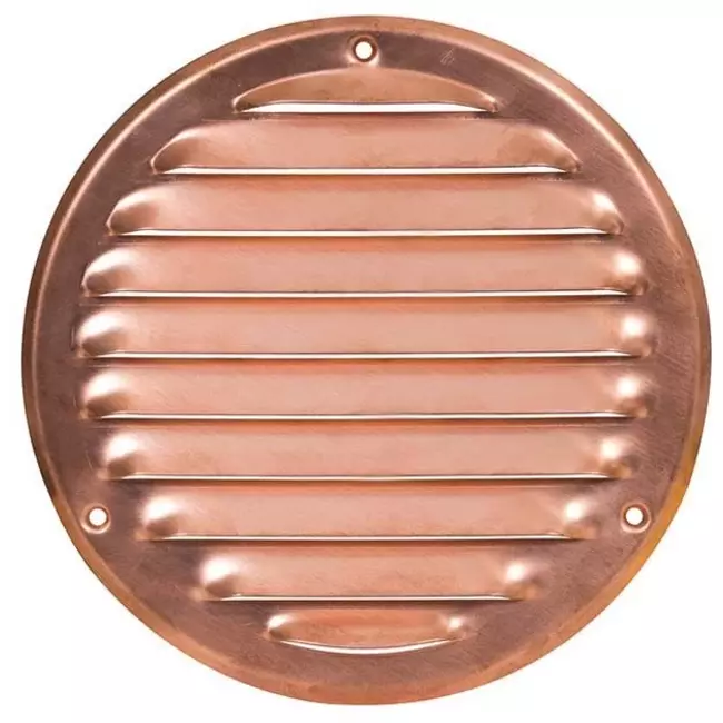 Rejilla metálica de ventilación redonda Ø 125 mm cobre - MR125Cu
