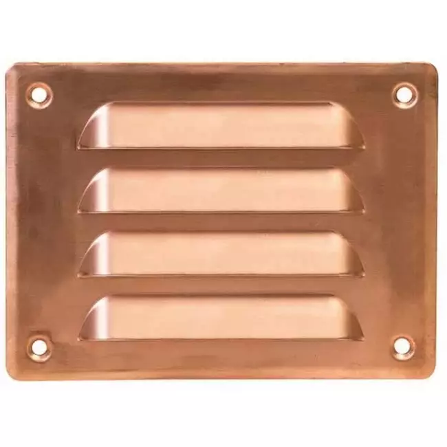 Rejilla de ventilación metálica cuadrada 140x105 mm cobre - MR14105Cu