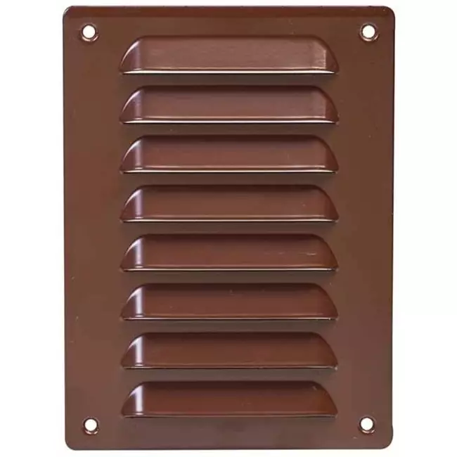 Rejilla de ventilación metálica cuadrada 140x190 mm marrón - MR1419B