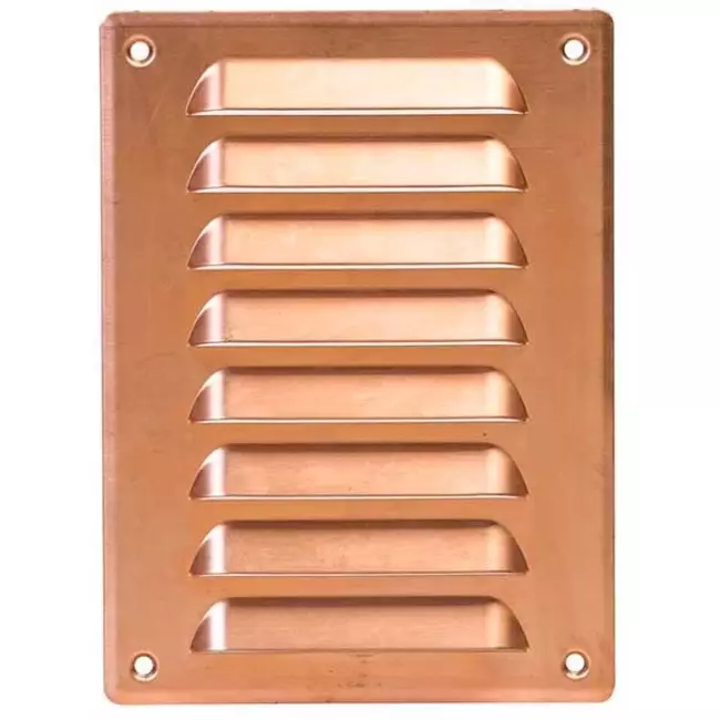 Rejilla de ventilación metálica cuadrada 140x190 mm cobre - MR1419Cu