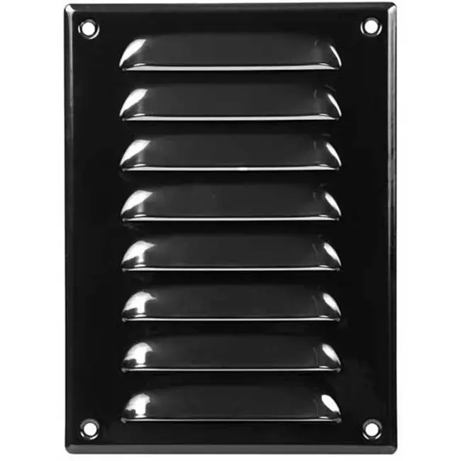 Rejilla de ventilación metálica cuadrada 140x190 mm negro - MR1419M - RAL9005