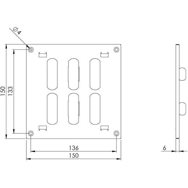 Rejilla metálica ajustable 150x150 galvanizada - MR1515RZn
