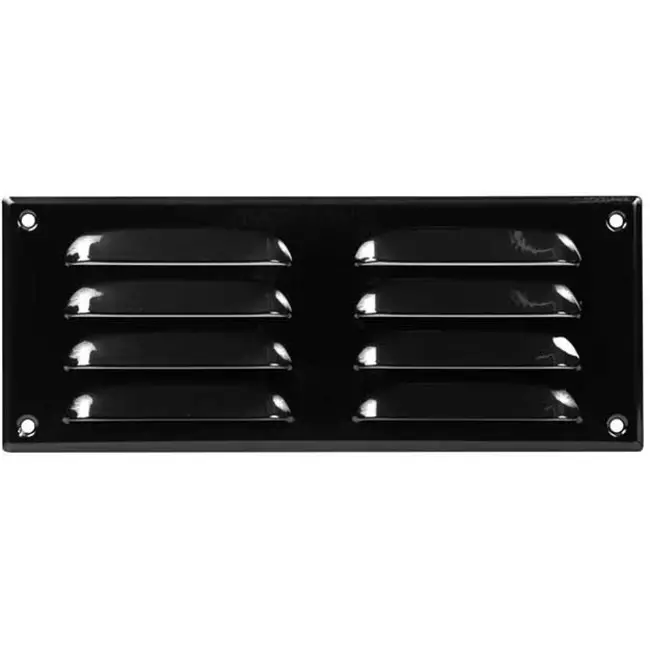 Rejilla de ventilación metálica cuadrada 260x105 mm negro - MR26105M - RAL9005