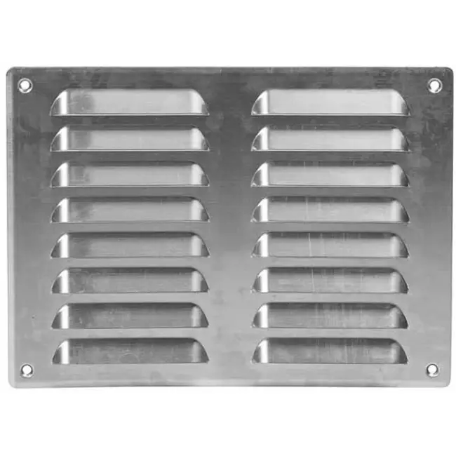 Rejilla de ventilación metálica cuadrada 260x190 mm aluminio - MR2619Al