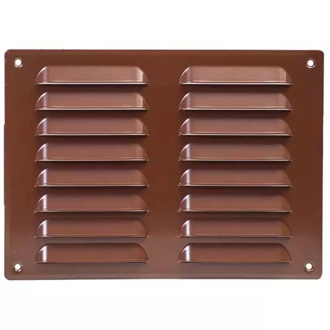 Rejilla de ventilación metálica cuadrada 260x190 mm marrón - MR2619B