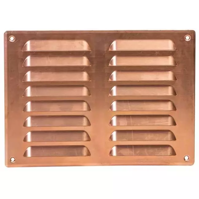 Rejilla de ventilación metálica cuadrada 260x190 mm cobre - MR2619Cu