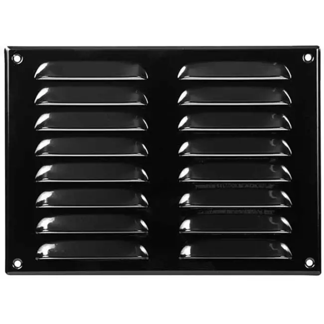 Rejilla de ventilación metálica cuadrada 260x190 mm negro - MR2619M - RAL9005