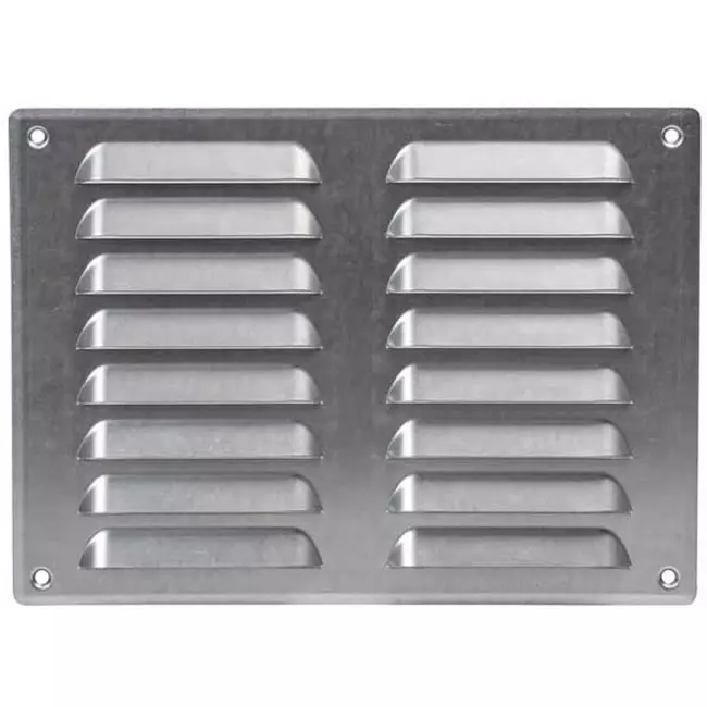 Rejilla de ventilación metálica cuadrada 260x190 mm Zinc - MR2619Zn