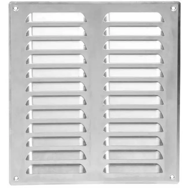 Rejilla de ventilación metálica cuadrada 260x280 mm aluminio - MR2628Al