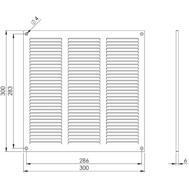 Rejilla metálica 300x300 mm blanca - MR3030