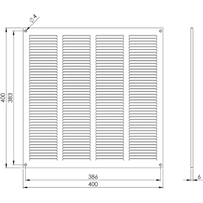 Rejilla metálica 400x400 mm zinc - MR4040Zn