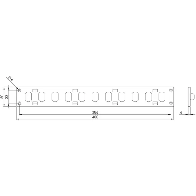Rejilla metálica ajustable 400x50 galvanizada - MR405RZn