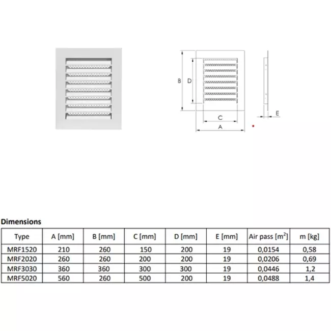 Rejilla metálica industrial 300x300 mm blanca - MRF3030