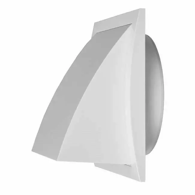Rejilla de pared con válvula de no retorno 190x190 mm diámetro 150 mm blanco - ND15FV