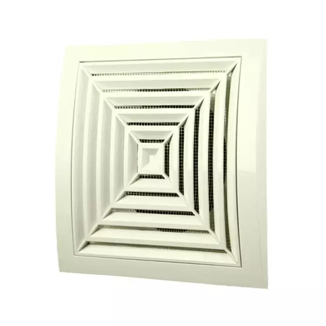 Rejilla de techo cuadrada de 190x190 de diámetro: 125 blanco - ND12G