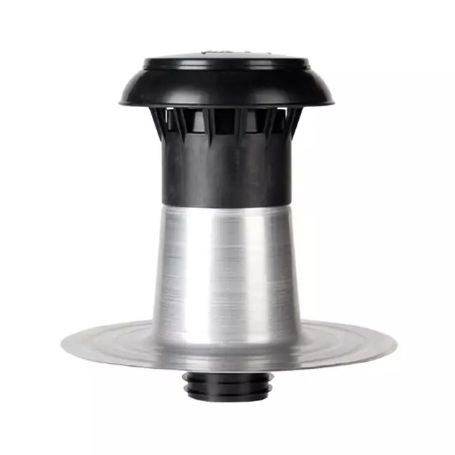 Ventilación de tejado plano de doble pared con tapa de plástico Ø 110-125 mm