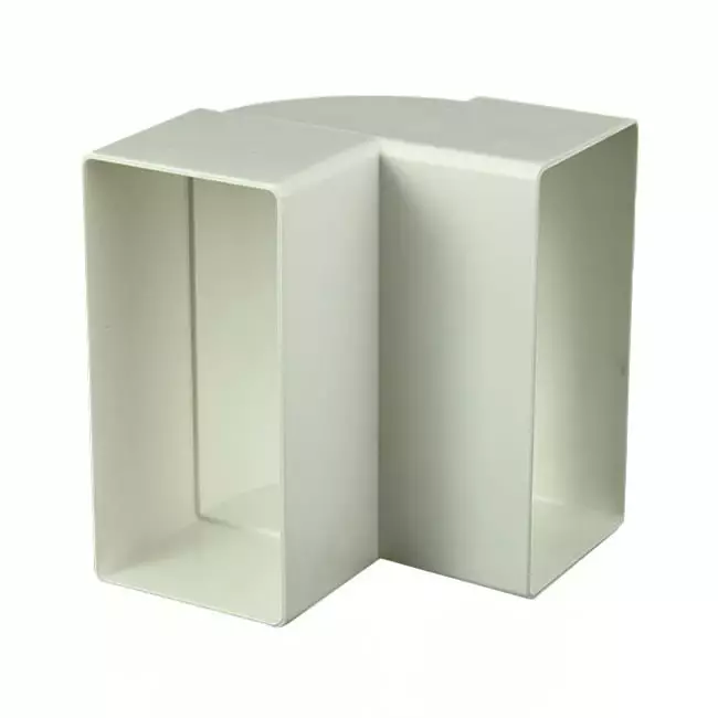 Codo vertical rectangular de plástico 90º 110x55 mm - KLV