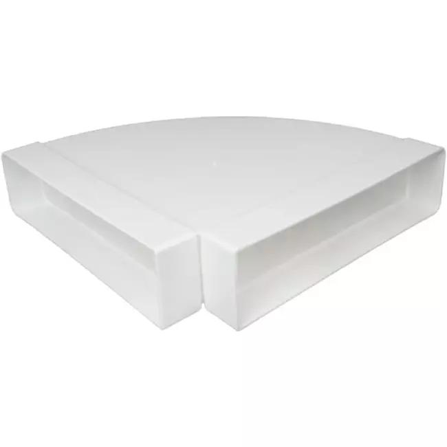 Codo horizontal rectangular de plástico 90º 220x55 mm - KLH25-90
