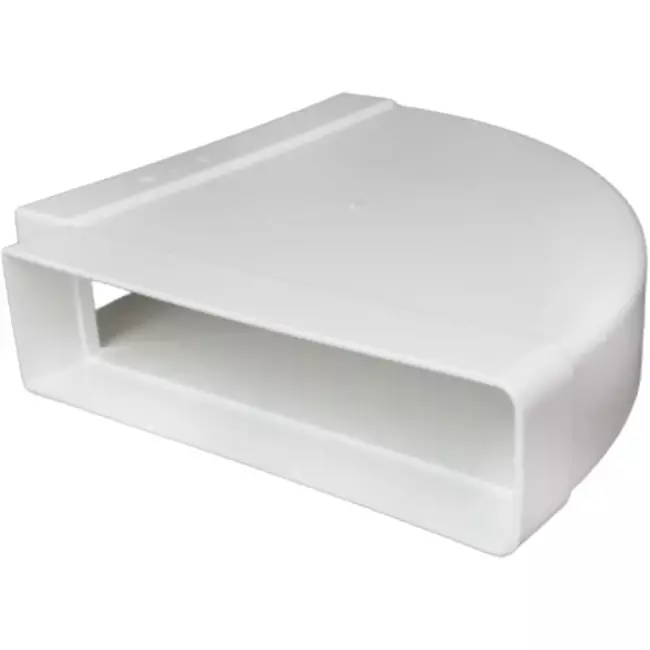 Codo horizontal rectangular de plástico 90º 220x55 mm - KLH25-90