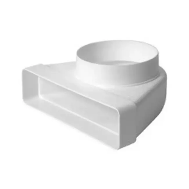 Codo vertical rectangular de plástico 90º Ø 100 mm 220x55 mm - KLD25-100