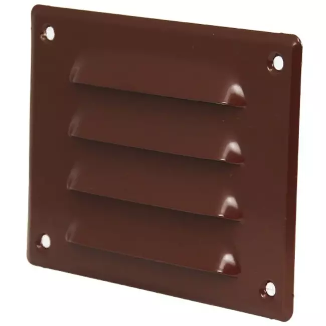 Rejilla de ventilación metálica cuadrada 140x105 mm marrón - MR14105B