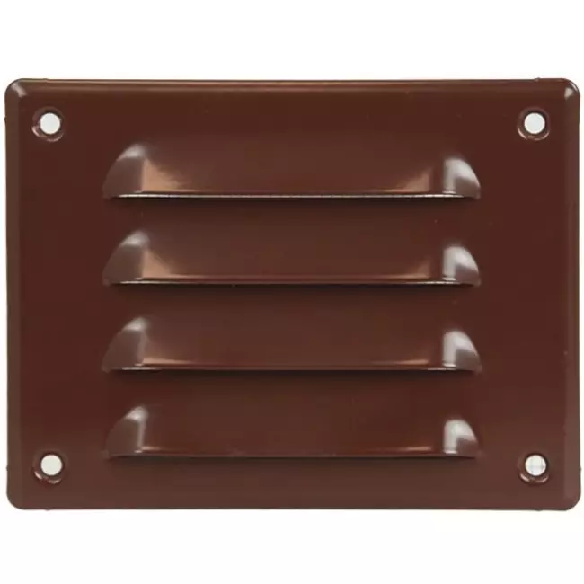 Rejilla de ventilación metálica cuadrada 140x105 mm marrón - MR14105B