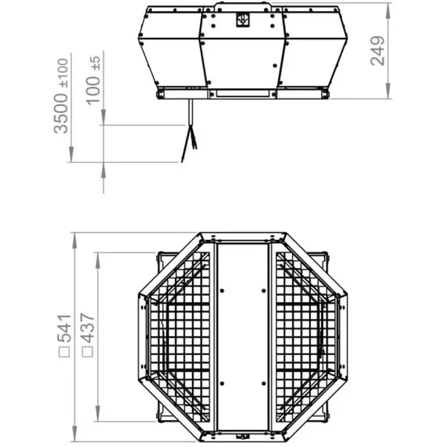 Extractor de tejado metal vertical - DVA 315 E4P 43
