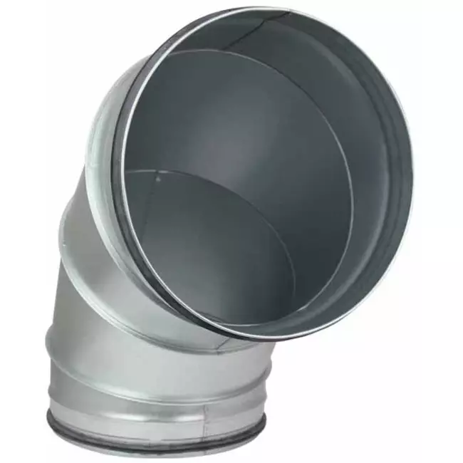 Codo helicoidal redondo 90º Ø 250 mm para tubos helicoidales