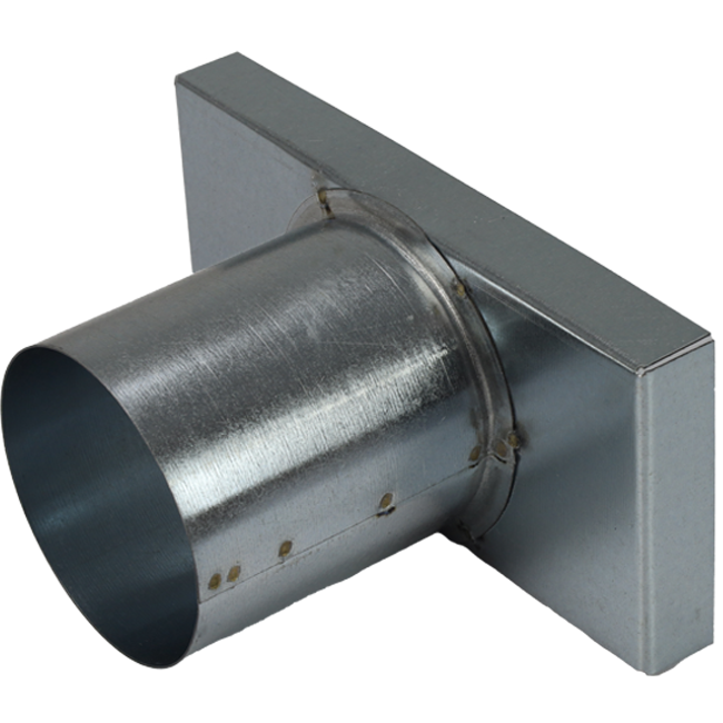 Tapa 220x80 mm con conexión de 80 mm de diámetro para conducto de humos