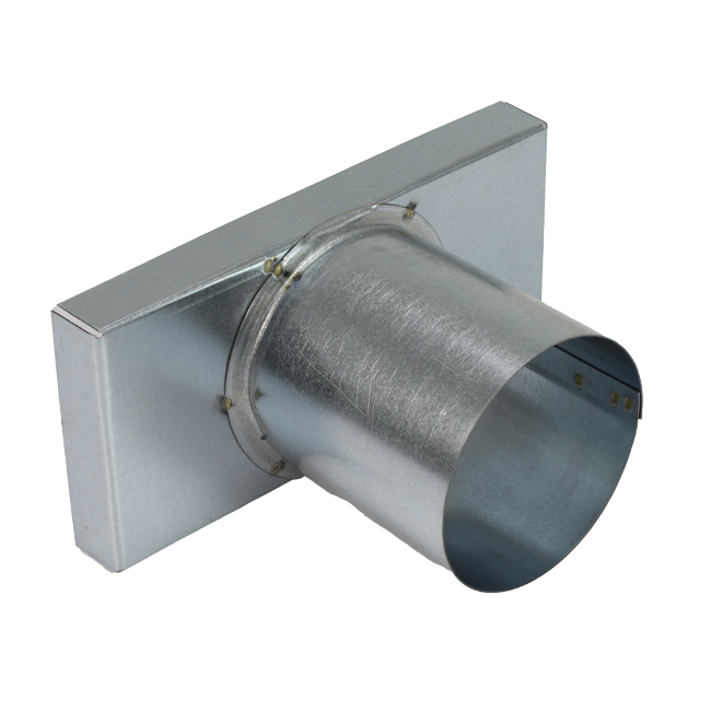 Tapa 220x80 mm con conexión de 80 mm de diámetro para conducto de humos