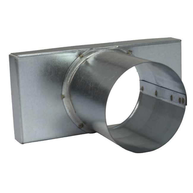 Tapa 220x80 mm con conexión de 80 mm de diámetro para conducto de humos