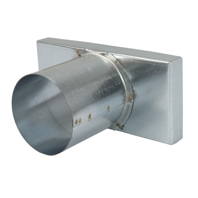 Tapa 220x80 mm con conexión de 80 mm de diámetro para conducto de humos