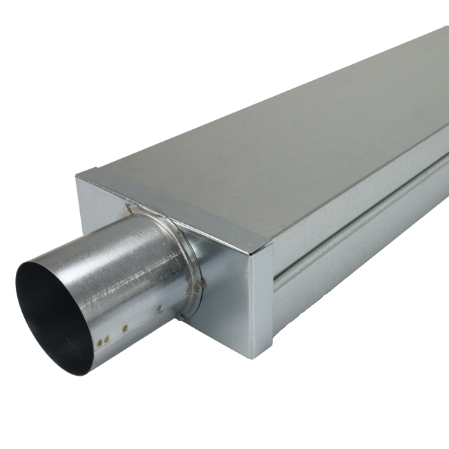 Tapa 220x80 mm con conexión de 80 mm de diámetro para conducto de humos