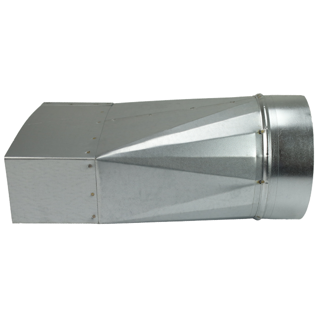 Adaptador de 220x80 mm a 160 mm de diámetro para conductos