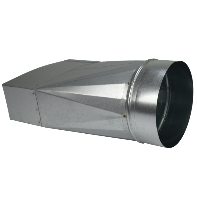 Adaptador de 220x80 mm a 160 mm de diámetro para conductos