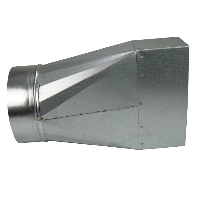 Adaptador de 220x80 mm a 160 mm de diámetro para conductos