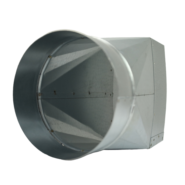 Adaptador de 220x80 mm a 160 mm de diámetro para conductos